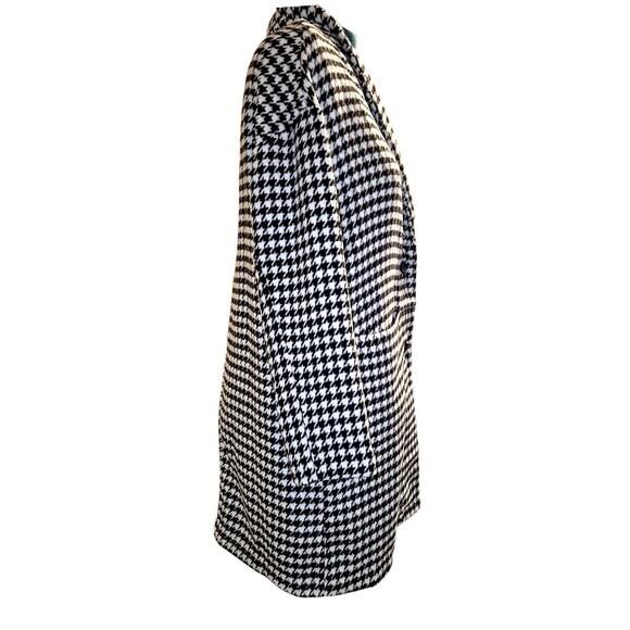 Old Navy Womens Coat M Black White Houndstooth Academia Preppy Classic Cozy - Picture 4 of 7